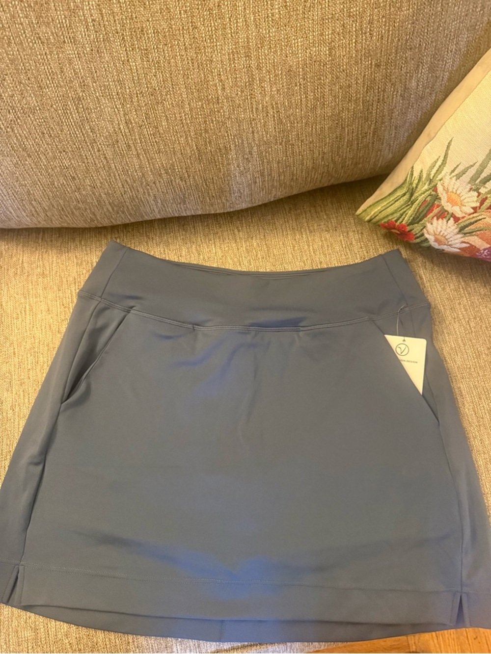 VOGO Athletica Indigo coast and black Performance Skorts with pockets.